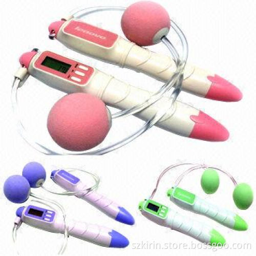 Cordless digital/electronic jumping ropes, plastic ABS case with 20cm PVC, 45mm